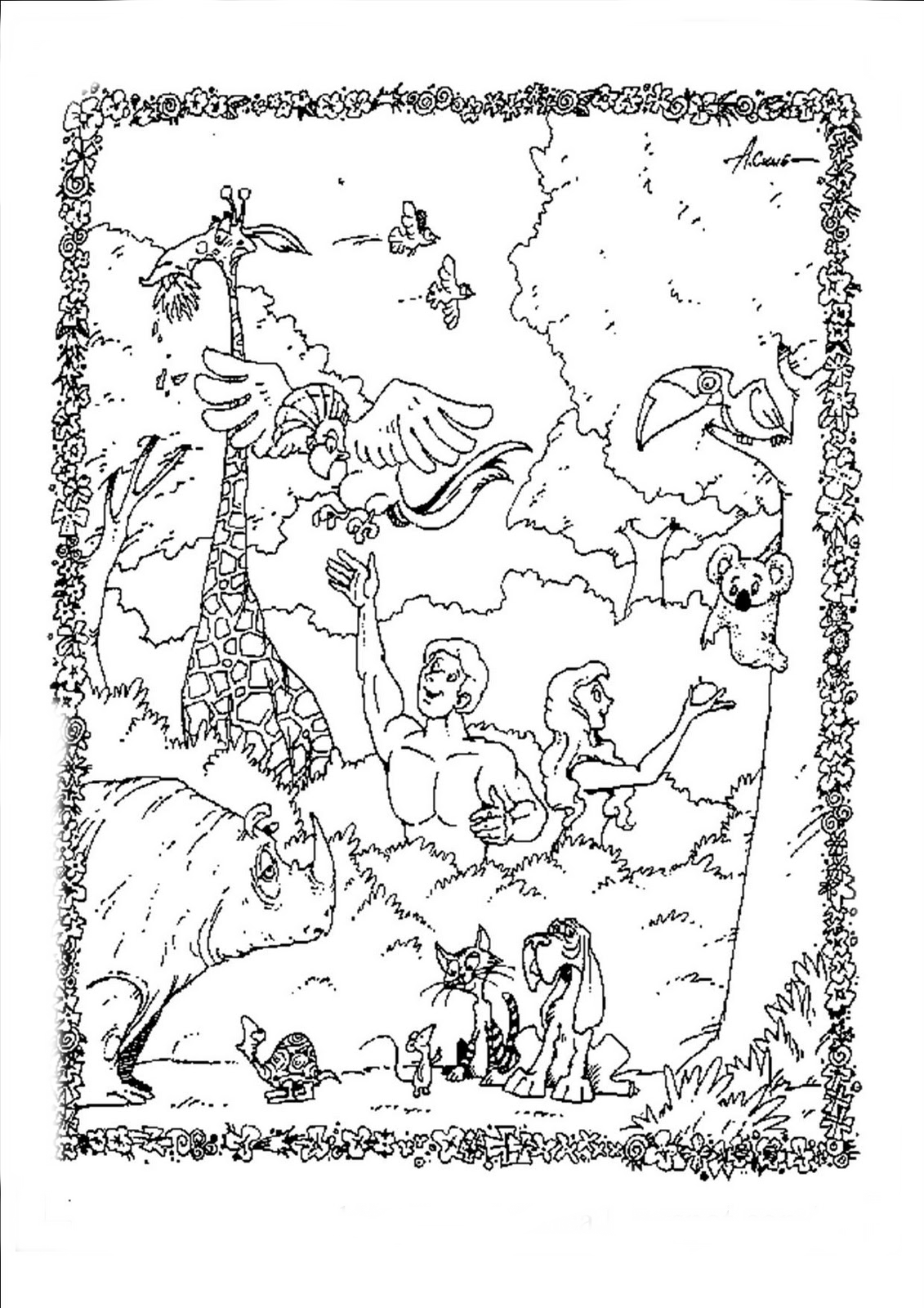 Сотворение мира раскраска